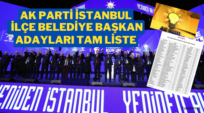 AK Parti İstanbul İlçe Belediye Başkan Adayları Tam Liste