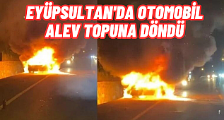 Eyüpsultan'da otomobil alev topuna döndü - İZLE