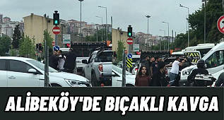 Eyüpsultan'da trafikte bıçaklı kavga kamerada İZLE